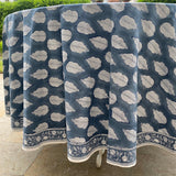 Stone Blue Round Tablecloth