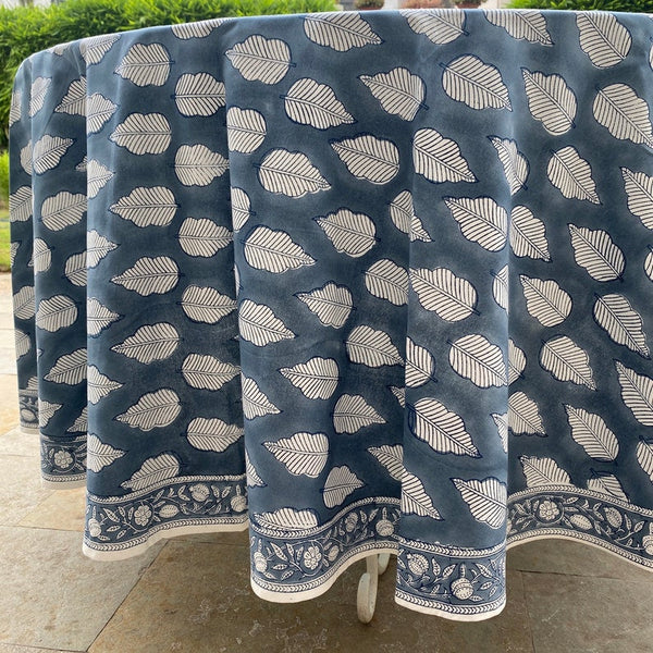 Stone Blue Round Tablecloth
