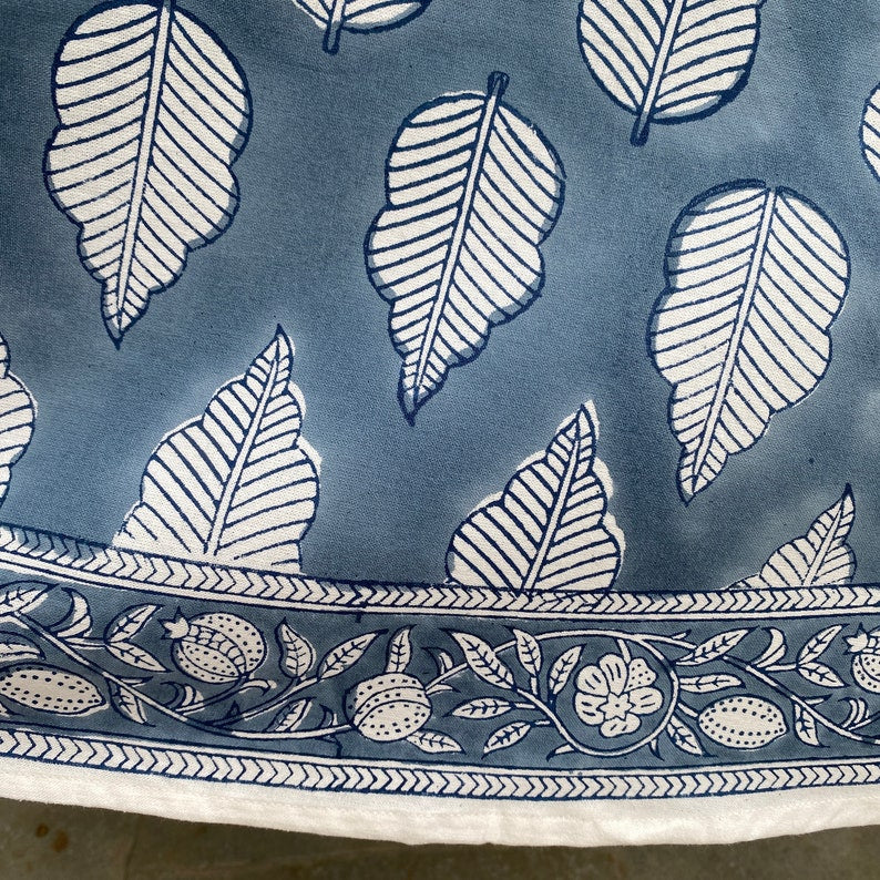 Stone Blue Round Tablecloth