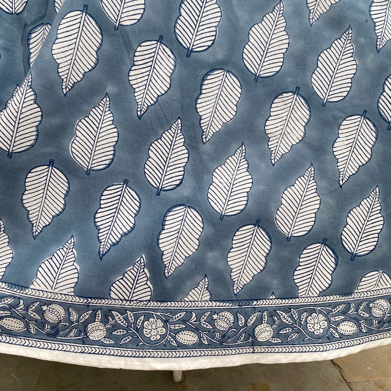 Stone Blue Round Tablecloth