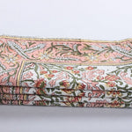 Sassy and Salmon Pink Indian Floral Hand Block Printed Size 20x20" Cotton Border Napkins