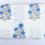Dodger Blue Hand-Block Printed Cotton Cloth
