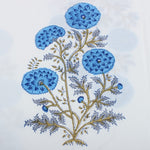Dodger Blue Hand-Block Printed Cotton Cloth