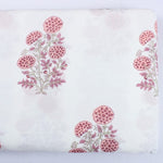 Salmon Pink Big Buta Hand- Block Printed Cotton Cloth