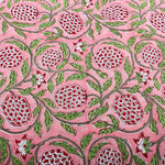 Strawberry Pink Hand-Block Printed Cotton Cloth