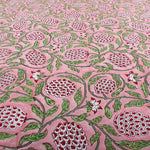 Strawberry Pink Hand-Block Printed Cotton Cloth