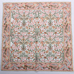 Sassy and Salmon Pink Indian Floral Hand Block Printed Size 20x20" Cotton Border Napkins