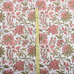 New York Pink Hand-Block Printed Cotton Cloth