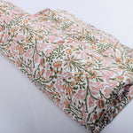 Sassy and Salmon Pink Hand-Block Printed Cotton Cloth