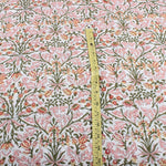 Sassy and Salmon Pink Hand-Block Printed Cotton Cloth
