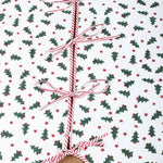 FABRICSG Indian Floral Hand Block Printed Piping Scallops Cotton Cloth Christmas Tree Skirt, Farmhouse Outdoor Home House Christmas Decor Unique, Gift for her, gifts