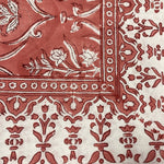 Sweet Pink Indian Floral Hand Block Printed Cotton Border Napkins Size 20x20"
