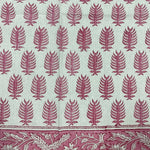 Taffy Pink Indian Floral Hand Block Printed Cotton Border Napkins Size 20x20"