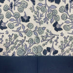 Denim and Baby Blue Indian Floral Hand Block Printed Cotton Cloth Border Napkins Size 20x20"