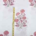 Salmon Pink Big Buta Hand- Block Printed Cotton Cloth