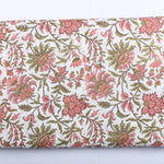 New York Pink Hand-Block Printed Cotton Cloth