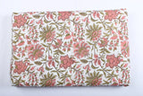 New York Pink Hand-Block Printed Cotton Cloth