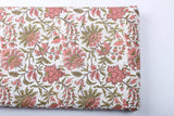 New York Pink Hand-Block Printed Cotton Cloth