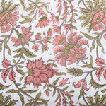 New York Pink Hand-Block Printed Cotton Cloth