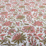 New York Pink Hand-Block Printed Cotton Cloth