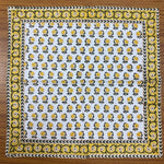 Vintage Yellow Drip Flower Indian Floral Hand Block Printed Cotton Cloth Napkins Size 20x20" Set of 4,6,12,24,48 Wedding Events Home Gifts