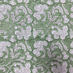 Sage Green Indian Floral Hand Block Printed Cotton Cloth Border Napkins Size 20x20"
