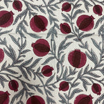 Sangria Red, Cerise Pink Indian Floral Hand Block Printed Cotton Napkins Size 20x20"