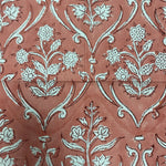 Sweet Pink Indian Floral Hand Block Printed Cotton Border Napkins Size 20x20"
