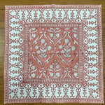 Sweet Pink Indian Floral Hand Block Printed Cotton Border Napkins Size 20x20"