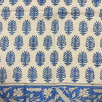 Cerulean Blue Indian Floral Hand Block Printed Size 20x20" Cotton Border Napkins