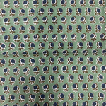Basil Green, Peacock Blue Size Floral 20x20" Hand Block Print Cotton Cloth Napkins
