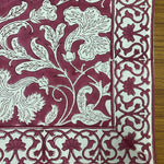 Deep Pruce Indian Floral Hand Block Printed Cotton Cloth Border Napkins Size 20x20"