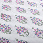 Rudy Blue, Pink and Green Hand-Block Printed Cotton Cloth