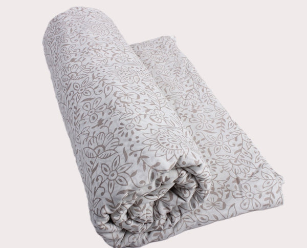 Taupe Jal Hand-Block Printed Cotton Cloth