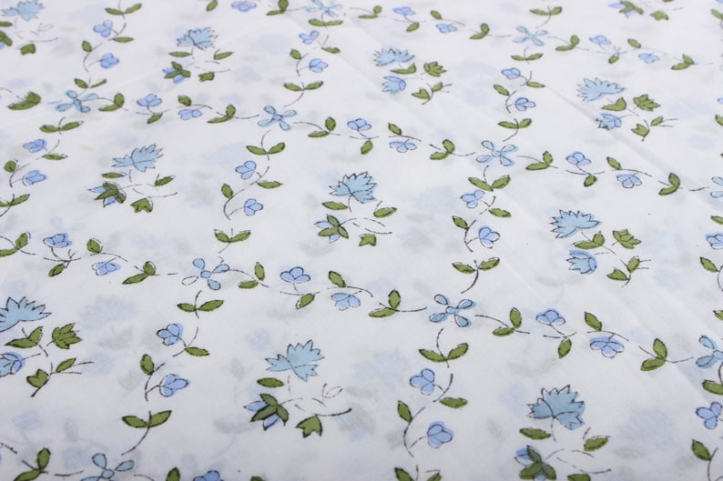 Powder and Pigeon Blue Hand-Block Printed Cotton Cloth