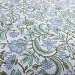 Columbia Blue Hand-Block Printed Cotton Cloth