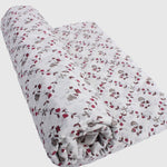 Raspberry Red Hand-Block Printed Cotton Cloth