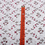 Raspberry Red Hand-Block Printed Cotton Cloth