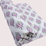 Rudy Blue, Pink and Green Hand-Block Printed Cotton Cloth