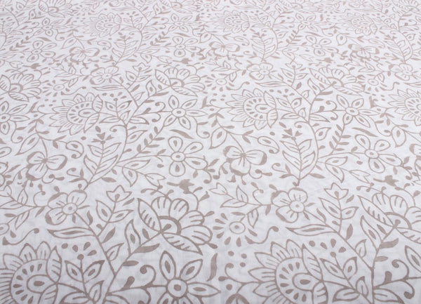 Taupe Jal Hand-Block Printed Cotton Cloth