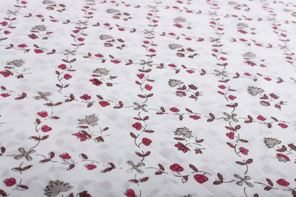 Raspberry Red Hand-Block Printed Cotton Cloth