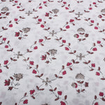 Raspberry Red Hand-Block Printed Cotton Cloth