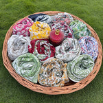 Mix and Match Bo-Ho Indian Floral Hand Block Printed Soft Cotton Cloth square Scarf