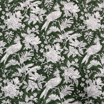 Rifle Green and White Hand-Block Printed Cotton Cloth