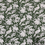 Rifle Green and White Hand-Block Printed Cotton Cloth