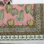 Salmon Pink Leaf Print Tablecloth