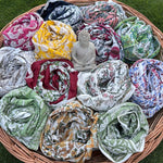 Mix and Match Bo-Ho Indian Floral Hand Block Printed Soft Cotton Cloth square Scarf