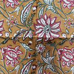 Biscotti Yellow Indian Floral Size 20x20" Hand Block Printed Cotton Cloth Napkins