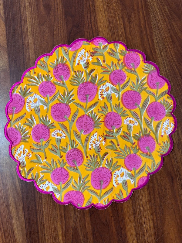 Tangerine Orange and Bubblegum Pink Placemat