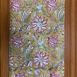 Biscotti Yellow Hand-Block Printed Cotton Cloth